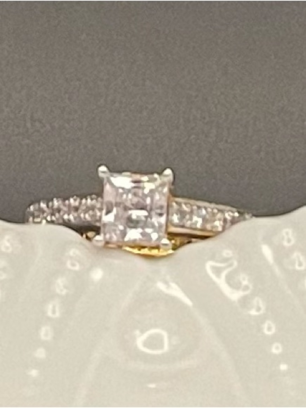 NWT HSN absolute cz gold vermeil princess cut eternity ring size 10 - Picture 10 of 12